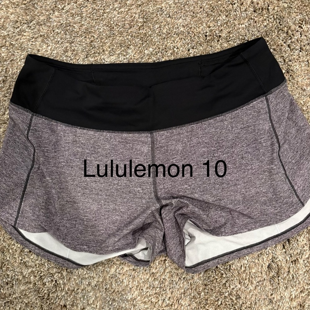 Lululemon Athletica Women's Black and Gray Athletic Shorts